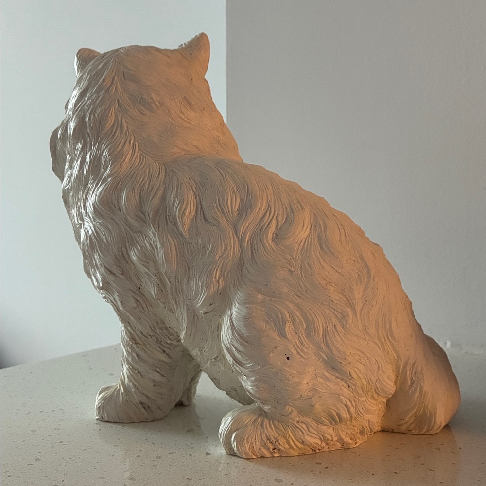 Vintage Realistic White Persian Cat Figure - Picture 8 of 8